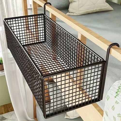 1 piece of iron bedside storage basket, hanging storage basket
